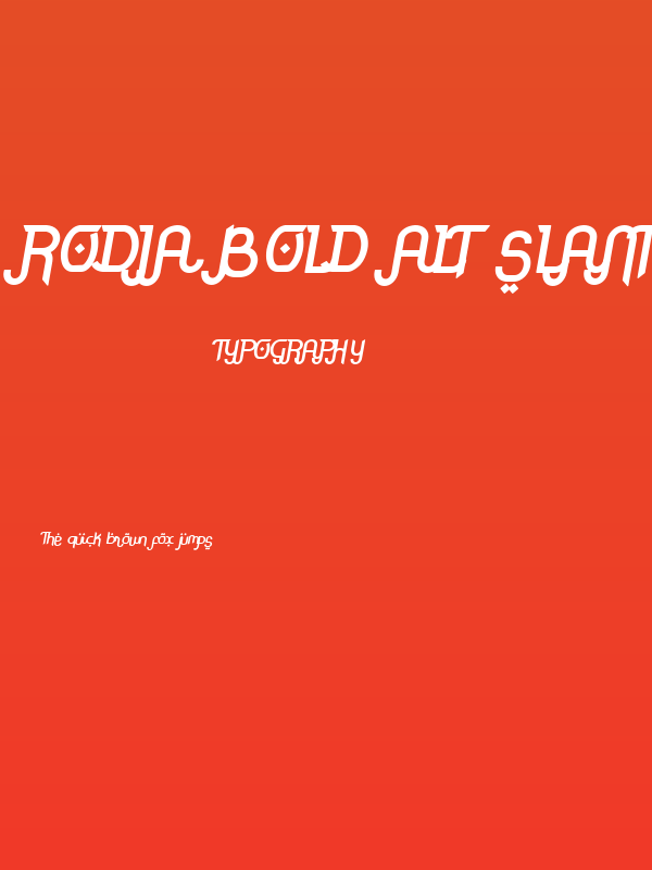 Rodja Bold Alt Slanted Poster