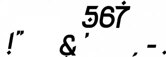 Rodja Bold Slanted Font OTHER CHARS