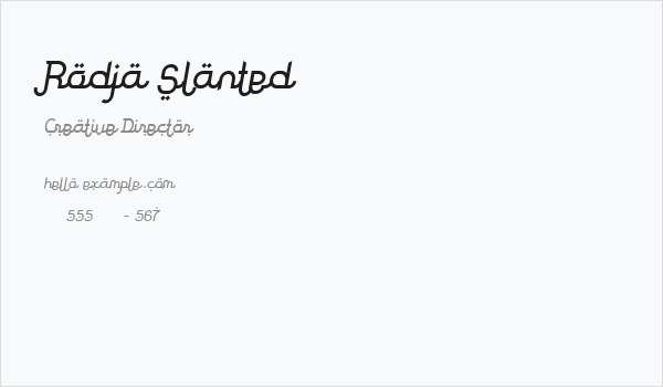 Rodja Slanted Business Card