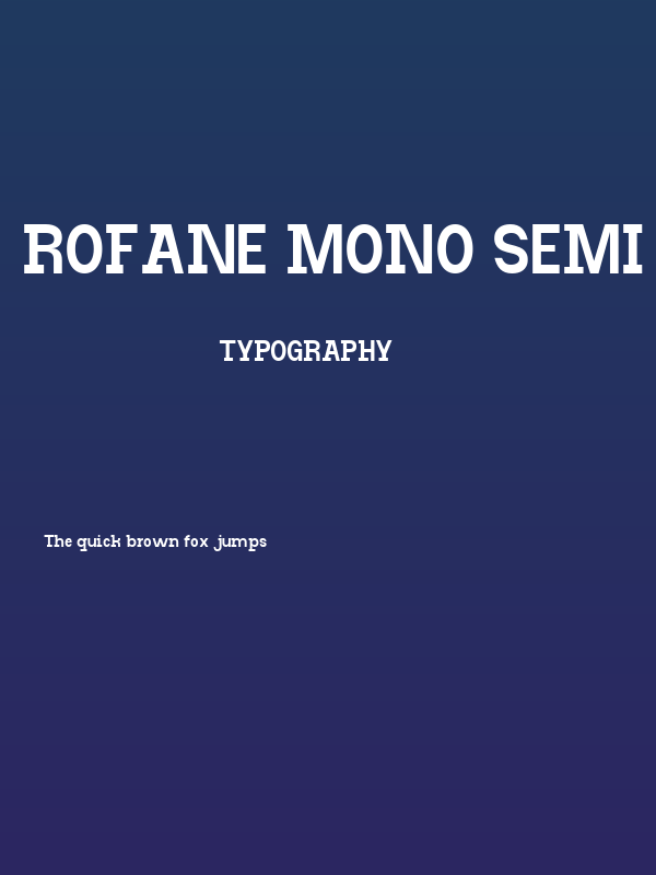 Rofane Mono Semi Bold Poster