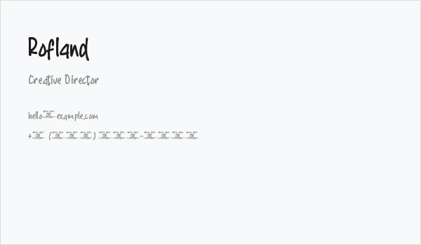 Rofland Business Card