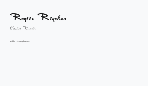 Rogeer Regular Business Card