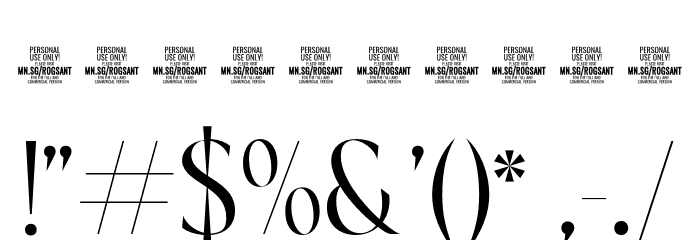 Rogsant Crisp PERSONAL USE Regular Font OTHER CHARS