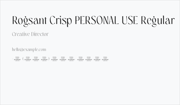 Rogsant Crisp PERSONAL USE Regular Business Card