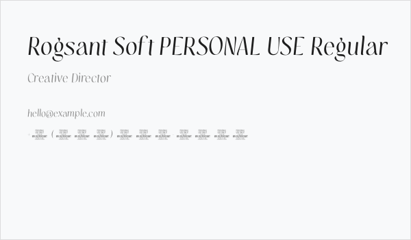 Rogsant Soft PERSONAL USE Regular Business Card