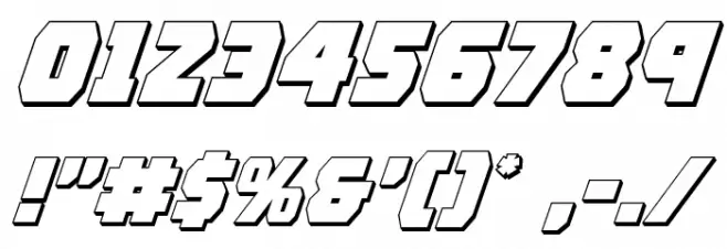Rogue Hero 3D Italic Font OTHER CHARS