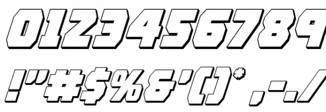 Rogue Hero 3D Italic Font OTHER CHARS