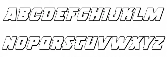 Rogue Hero 3D Italic फ़ॉन्ट अपरकेस