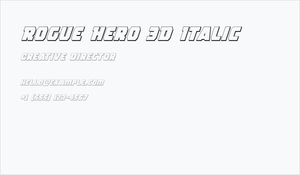 Rogue Hero 3D Italic Business Card