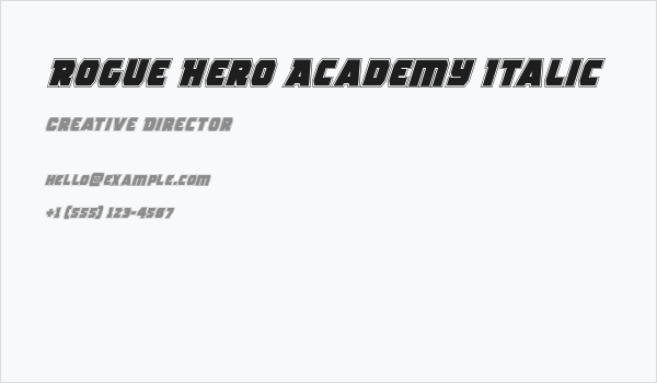 Rogue Hero Academy Italic Business Card