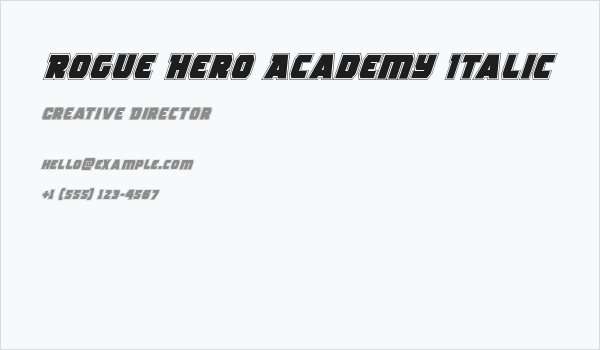 Rogue Hero Academy Italic Business Card