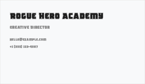 Rogue Hero Academy Business Card