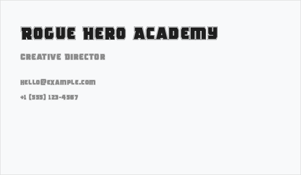 Rogue Hero Academy Business Card