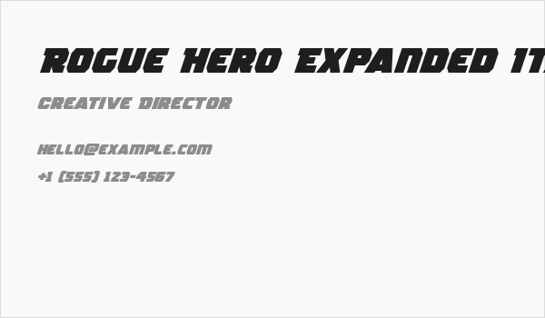 Rogue Hero Expanded Italic Business Card