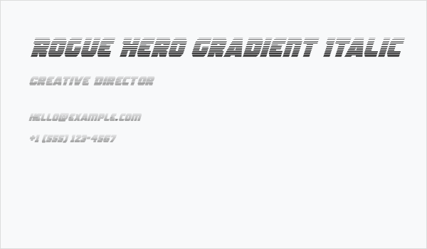 Rogue Hero Gradient Italic Business Card