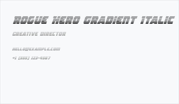 Rogue Hero Gradient Italic Business Card