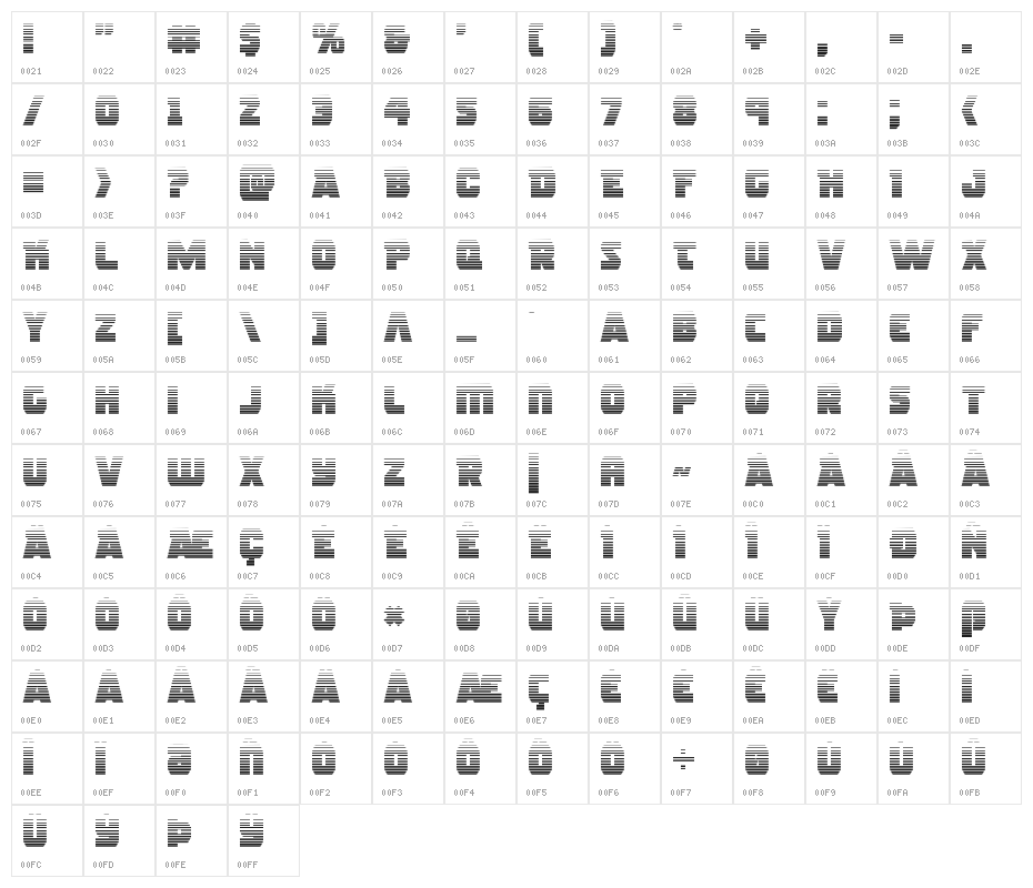Rogue Hero Gradient Character Map