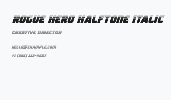 Rogue Hero Halftone Italic Business Card