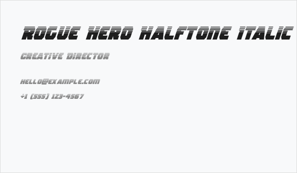 Rogue Hero Halftone Italic Business Card