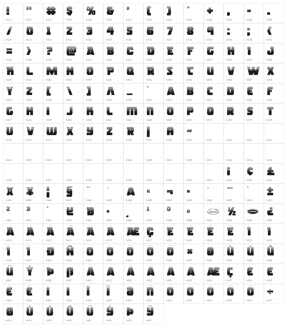 Rogue Hero Halftone Character Map