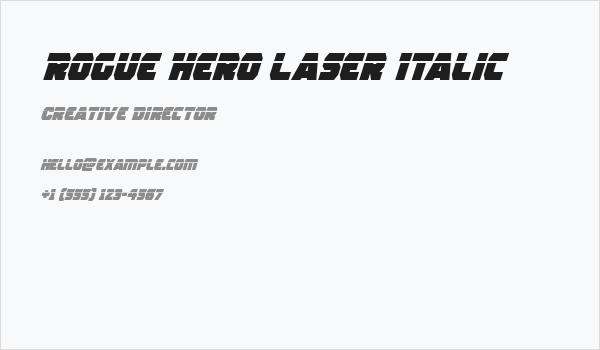 Rogue Hero Laser Italic Business Card