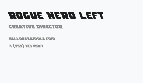 Rogue Hero Left Business Card