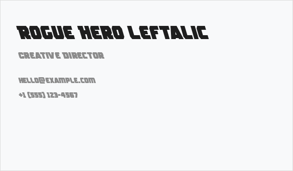 Rogue Hero Leftalic Business Card