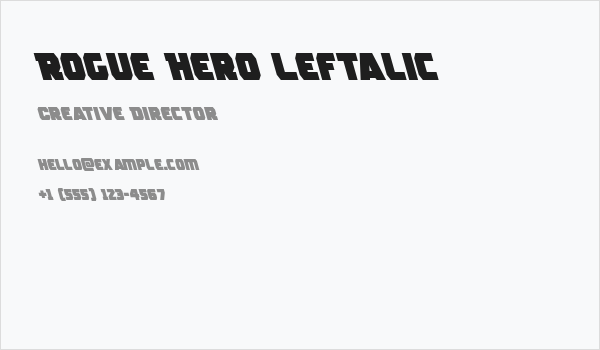 Rogue Hero Leftalic Business Card