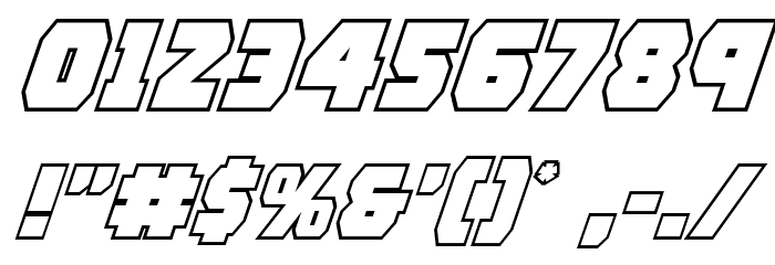 Rogue Hero Outline Italic Font OTHER CHARS