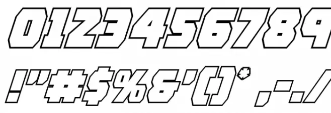 Rogue Hero Outline Italic Font OTHER CHARS