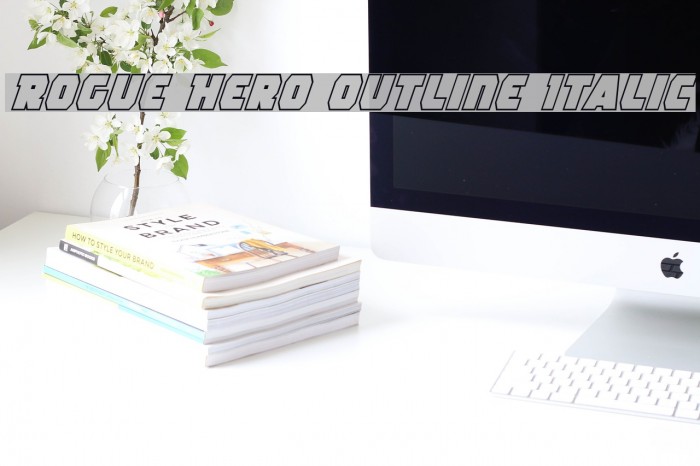 Rogue Hero Outline Italic Font examples