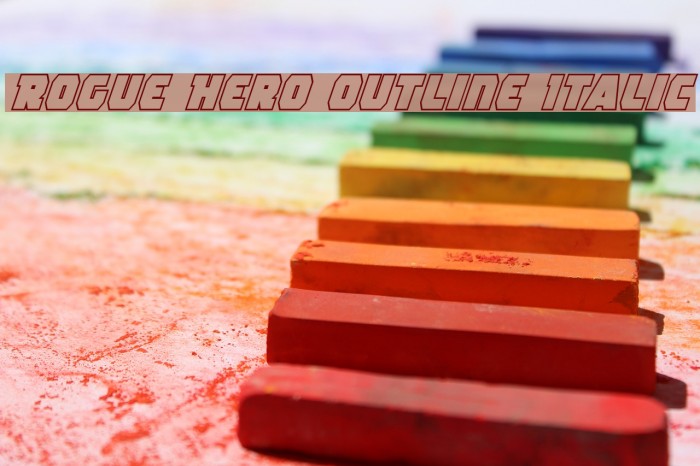 Rogue Hero Outline Italic Font examples