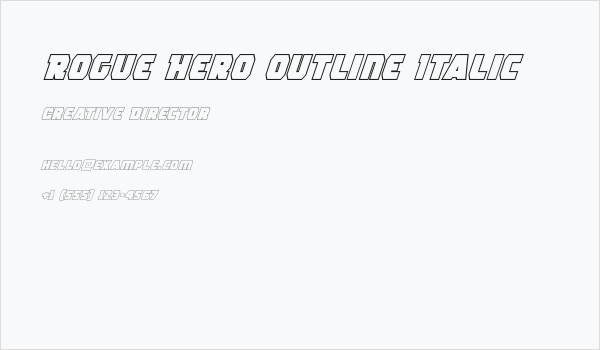 Rogue Hero Outline Italic Business Card