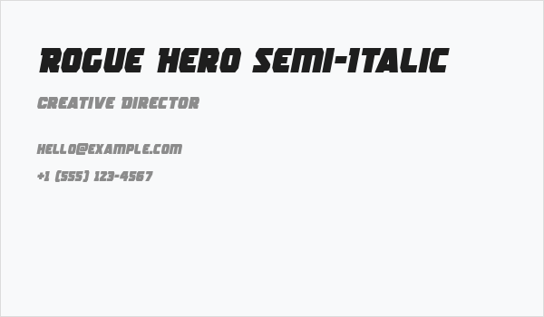 Rogue Hero Semi-Italic Business Card