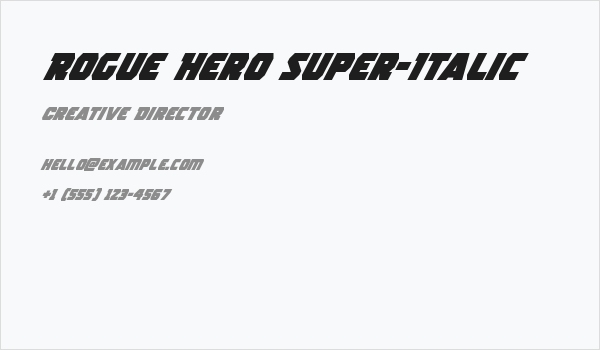 Rogue Hero Super-Italic Business Card