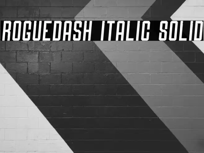 Roguedash Italic Solid Font examples