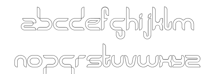 Rohingya Outline Font Litere mici