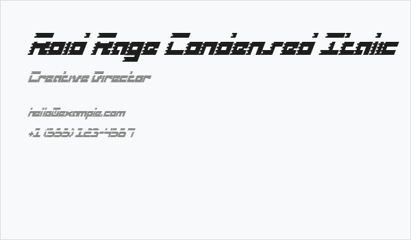 Roid Rage Condensed Italic Business Card