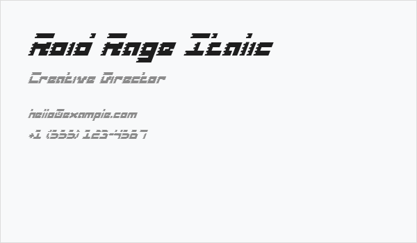 Roid Rage Italic Business Card