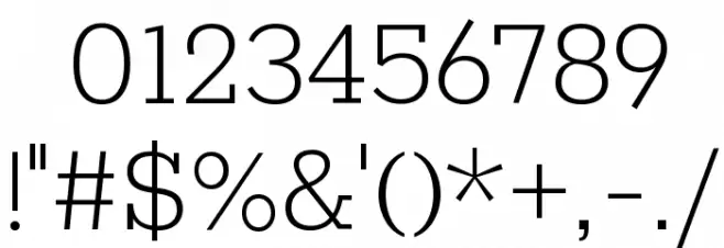 Rokkitt ExtraLight Font OTHER CHARS