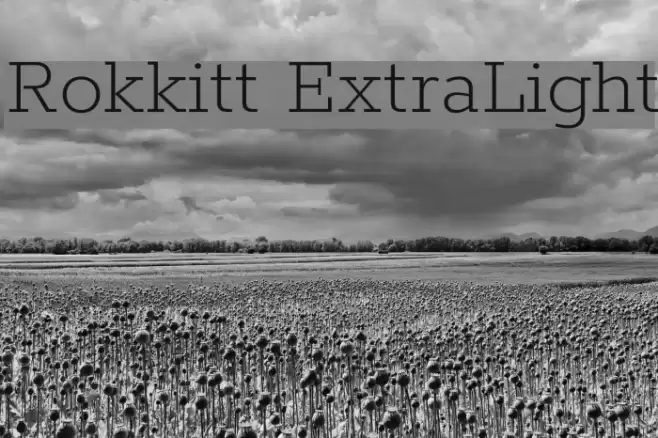 Rokkitt ExtraLight Font examples