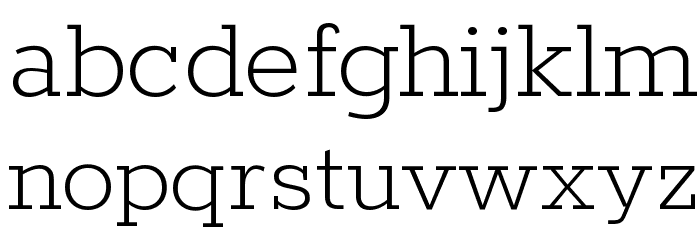 Rokkitt ExtraLight Font LOWERCASE