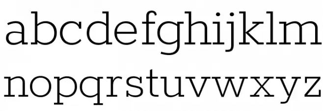 Rokkitt ExtraLight Font Litere mici