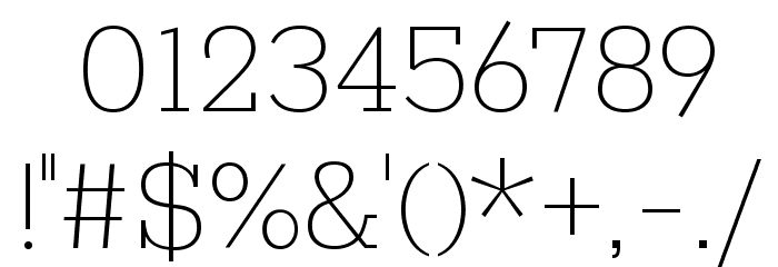 Rokkitt Thin Font OTHER CHARS