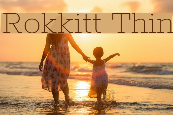 Rokkitt Thin Font examples