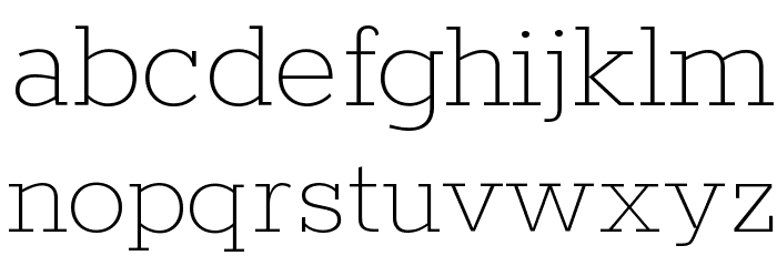 Rokkitt Thin Font LOWERCASE
