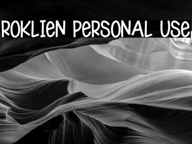 Roklien Personal Use Font examples