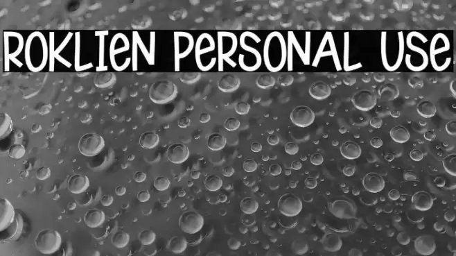 Roklien Personal Use Font examples