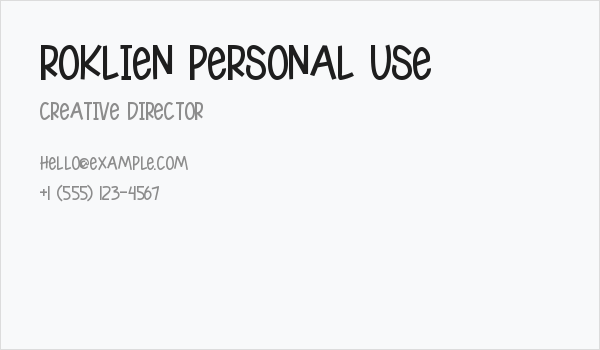 Roklien Personal Use Business Card