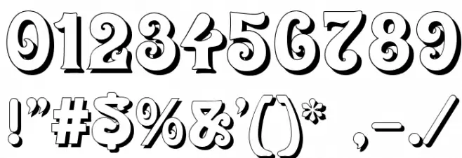 Roland Shadow Font OTHER CHARS